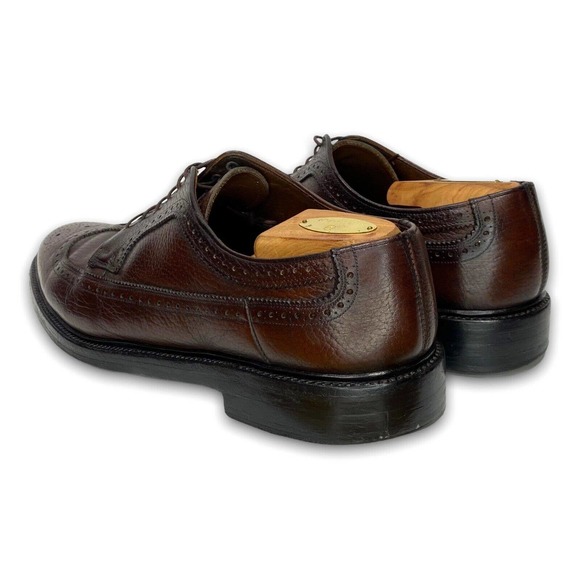 Vintage 70s Mens Towncraft Brown Leather Longwing Oxfords Size 10 D V-Cleat - Picture 4 of 13